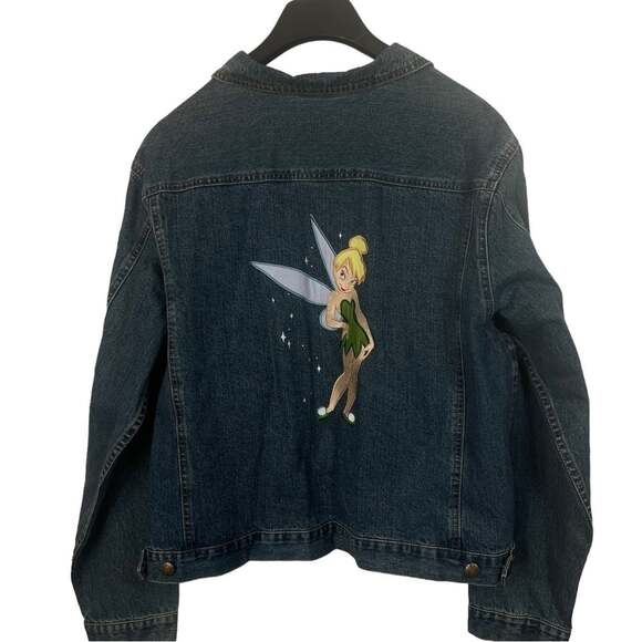 Disney Jackets & Blazers - Disney Tinkerbell Jean Jacket Womens XXL Mickey Theme Park Movie Trivia